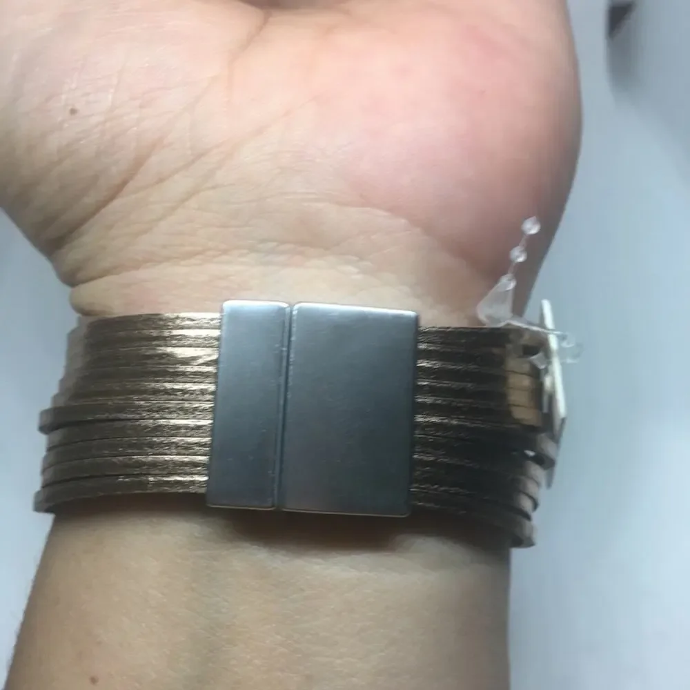 Multi Row Bracelet Magnetic Closure - Rose Gold